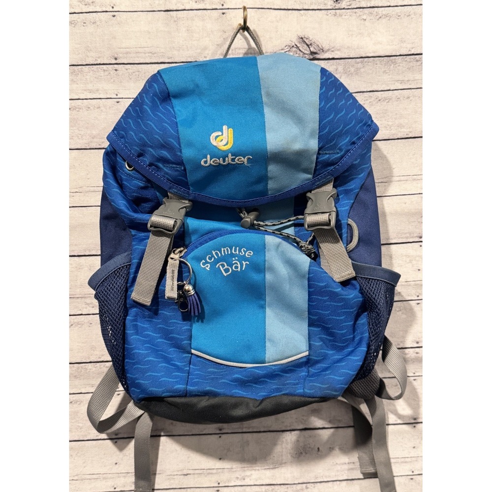 Deuter Schmuse Bar Kids Backpack Blue Zip Pockets 10"x12" Hiking School Travel